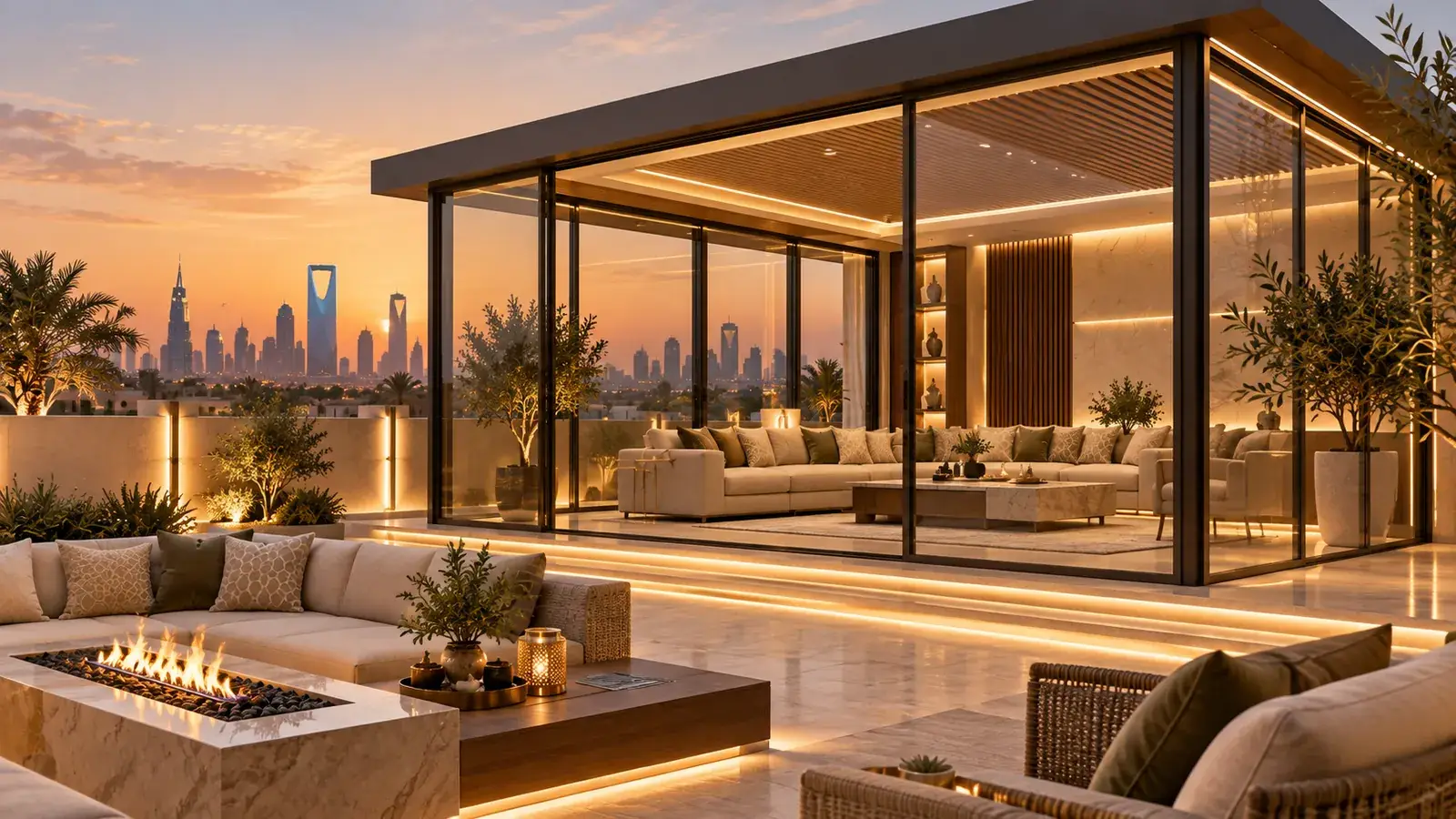 Modern Glass Annex and Rooftop Lounge Ideas for Saudi Homes